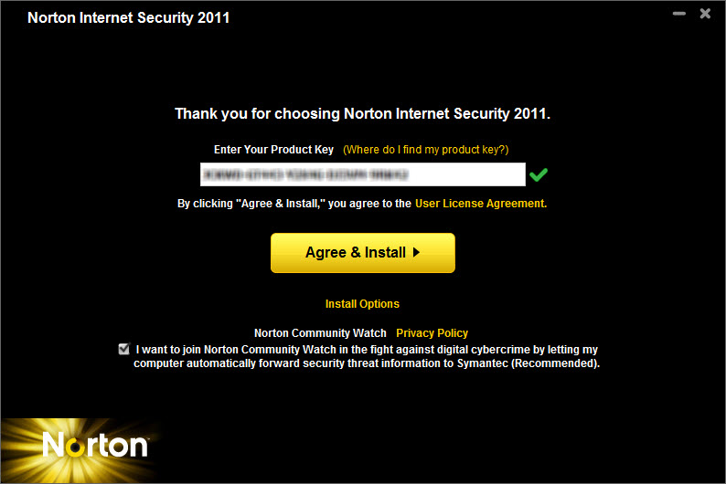 Norton security code key